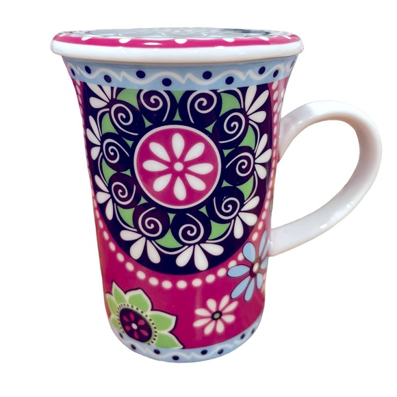 Vera Bradley Other - Vera Bradley x Barnes & Noble Cupcakes Pink Mug w Lid NIB Floral Gift